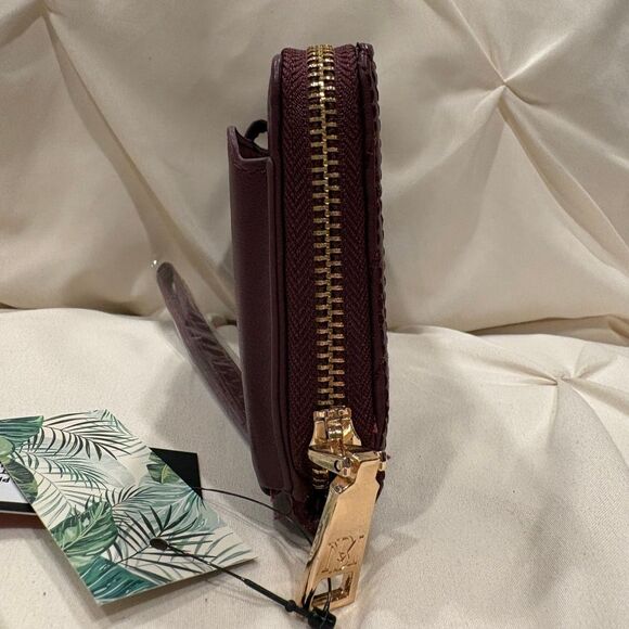 Badgley Mishka Long Wallet with Phone Pocket and Wristlet Plum NWT - Picture 3 of 8